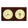 Clock & Barometer w/ Thermometer - Mahogany